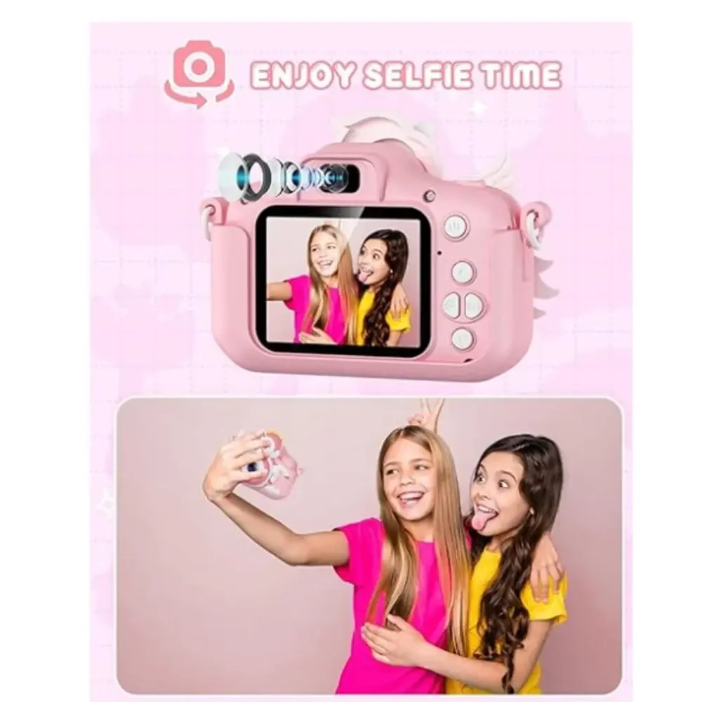 Kids Camera 1080P HD Video Camera with 32GB Card -Unicorn Pink